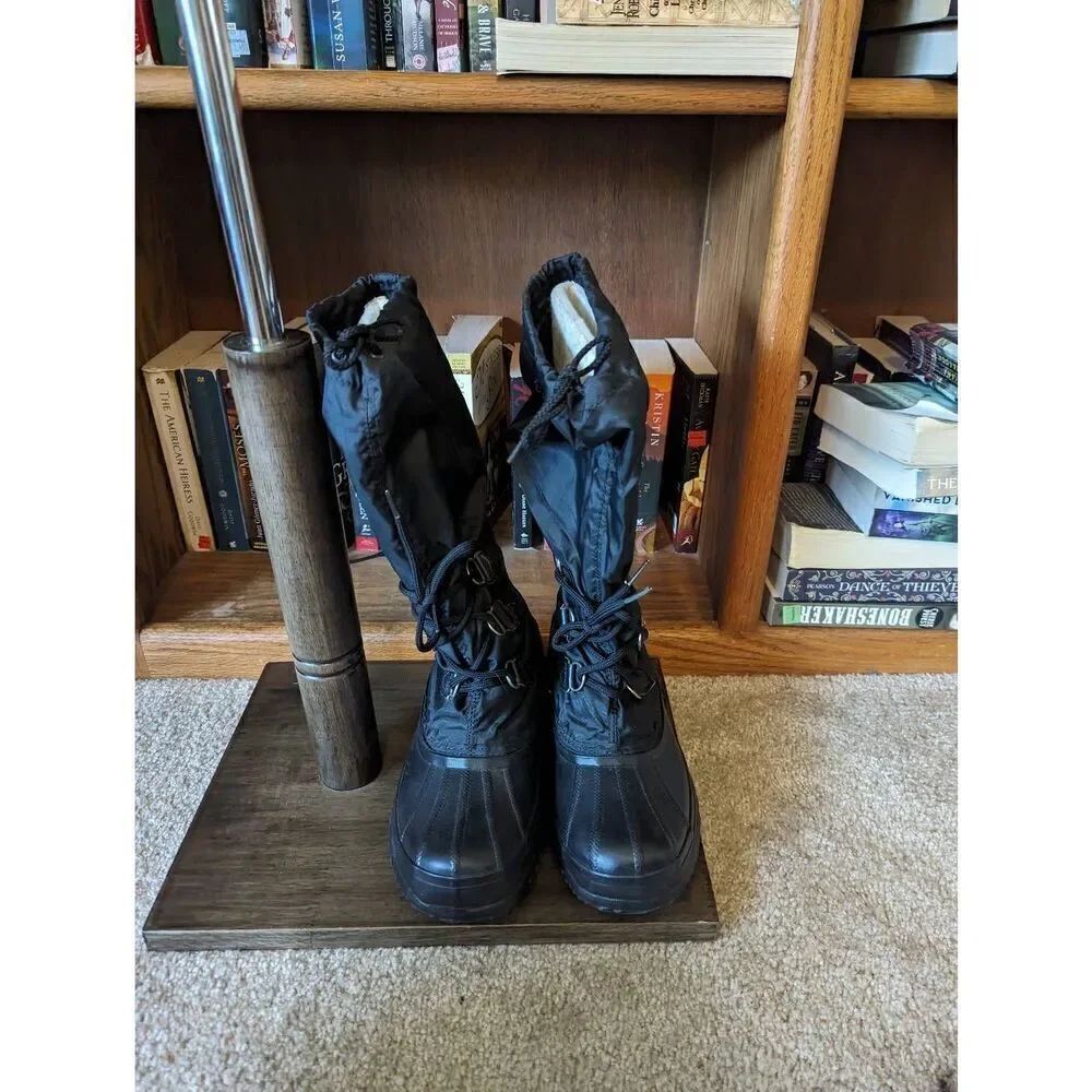 Sorel Tall Snow Winter Insulated Black Blue Work Utility Boots Women’s Size 7
